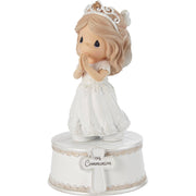 Precious Moments First Communion Girl Musical – Plays The Lord’s Prayer – Hand-Painted Resin Figurine with Lace Accents