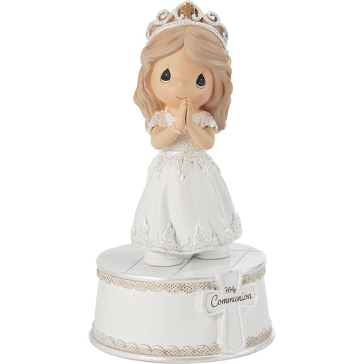Precious Moments First Communion Girl Musical – Plays The Lord’s Prayer – Hand-Painted Resin Figurine with Lace Accents