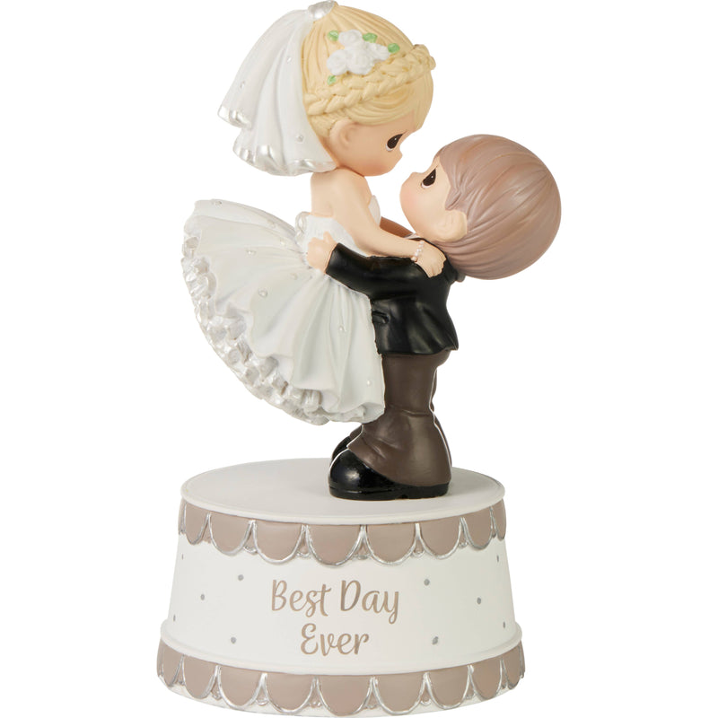 "Precious Moments Groom Holding Bride Wedding Musical – Plays 'Let Me Call You Sweetheart' – Hand-Painted Resin Figurine