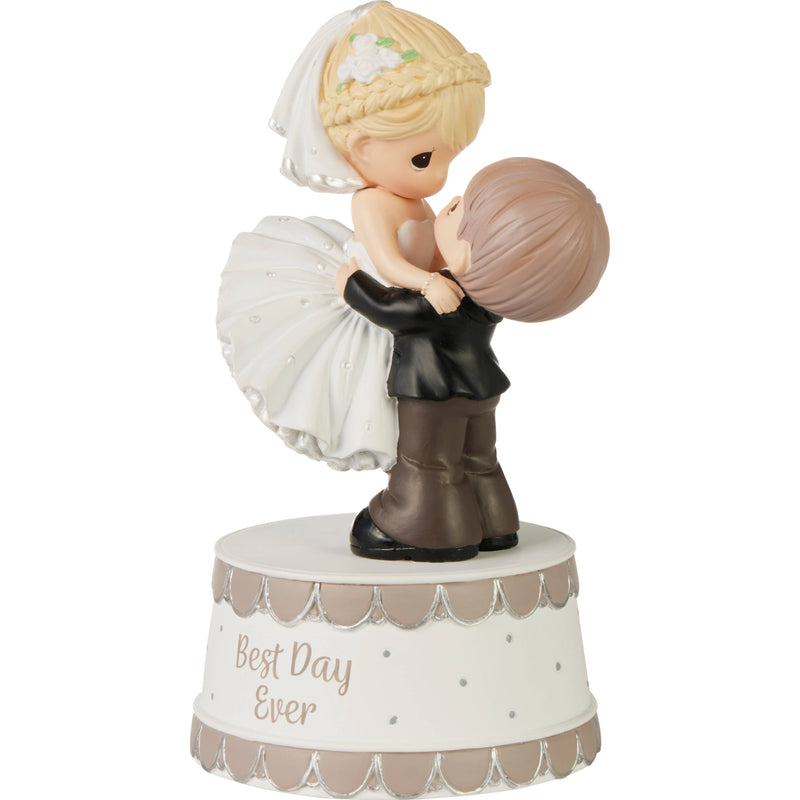 "Precious Moments Groom Holding Bride Wedding Musical – Plays 'Let Me Call You Sweetheart' – Hand-Painted Resin Figurine