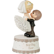 "Precious Moments Groom Holding Bride Wedding Musical – Plays 'Let Me Call You Sweetheart' – Hand-Painted Resin Figurine