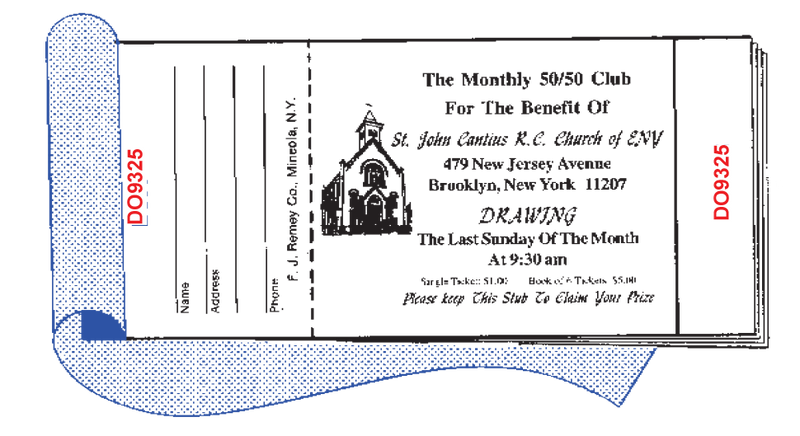 #620 Raffles Printed with Covers 11 & 25 Tickets Per Book | Catholic Parish Fundraising