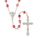 Red Crystal Acrylic Bead Rosary with Madonna Centerpiece - 12 Pieces Per Package