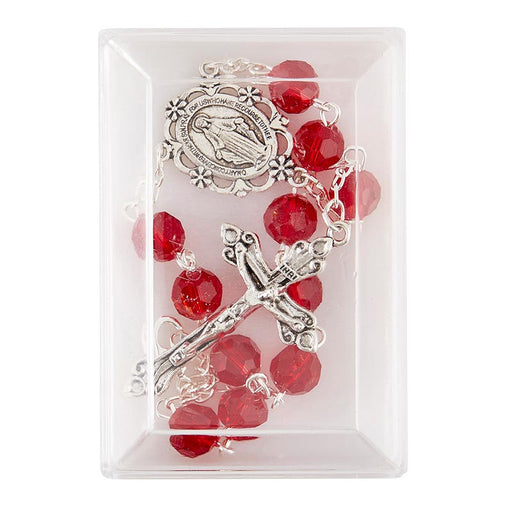 Red Crystal Auto Rosary