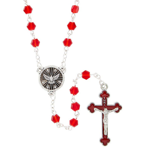 Red Enamel Confirmation Rosary