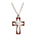 Red Enamel Holy Spirit Cross with Chain
