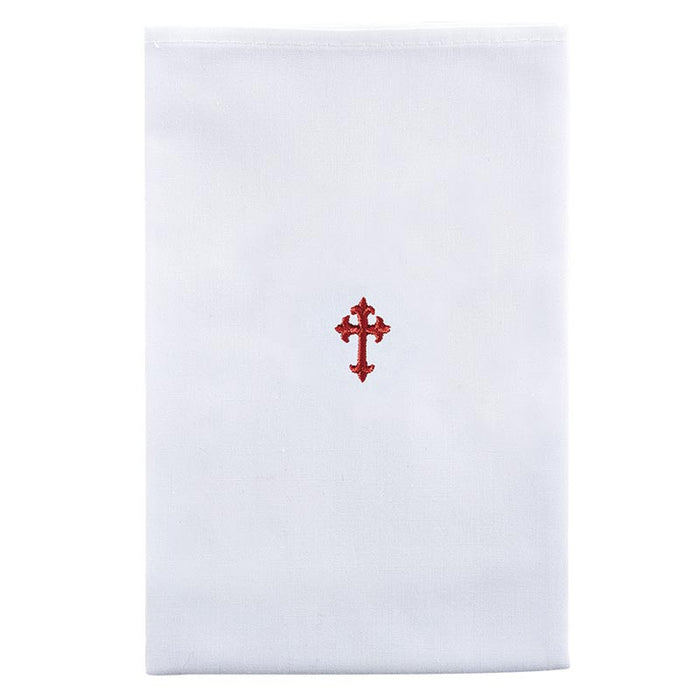 Red Fleur De Lis Cross Lavabo Towel - 12 Pieces Per Package