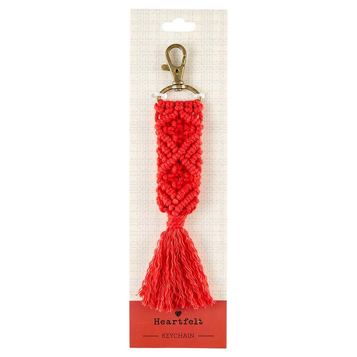 Red Macramé Keychain - 4 Pieces Per Package