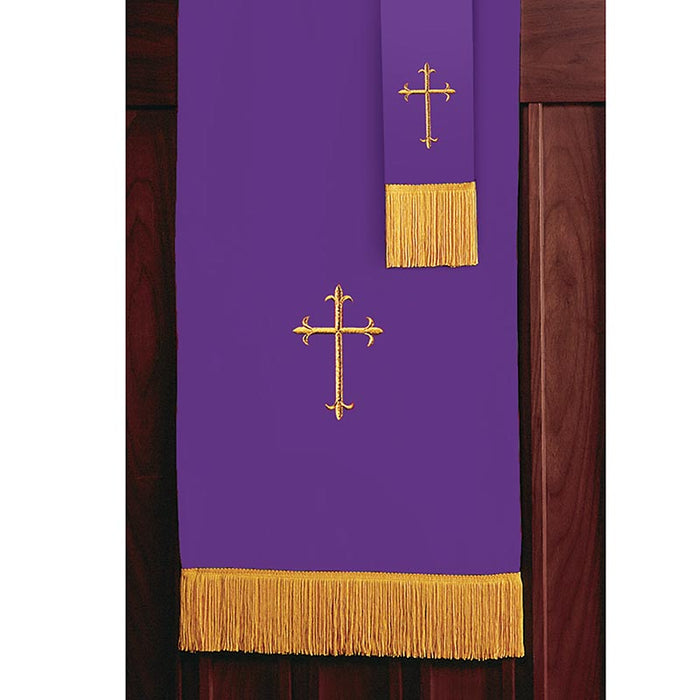Pañuelo reversible para púlpito con cruz de flor de lis