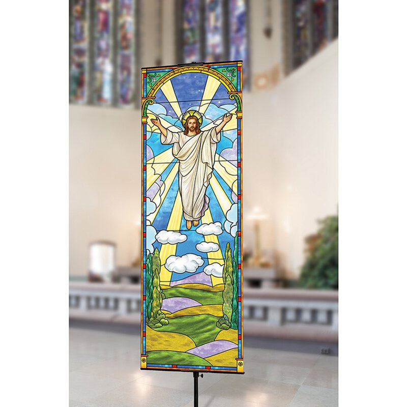 Risen Christ Banner - Stained Glass Series