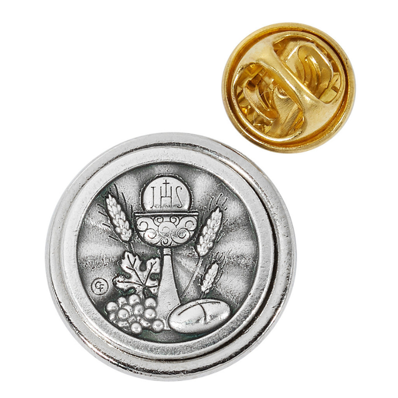 Round Silver Ox Communion Pin - BEST SELLER