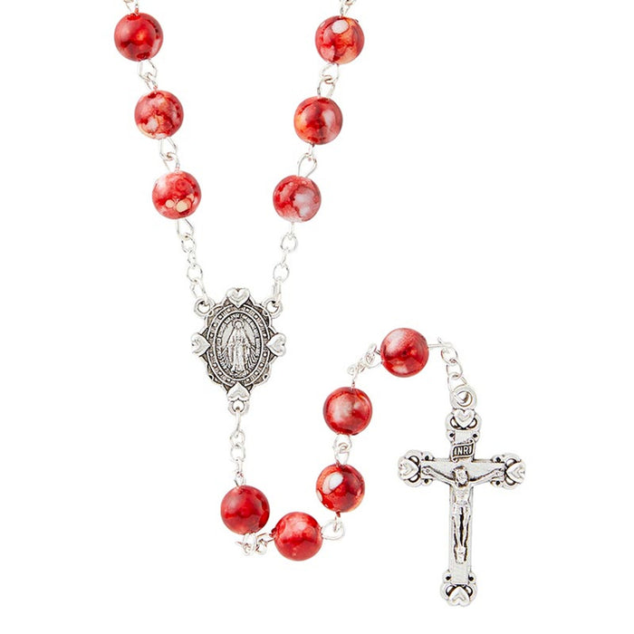 Ruby Campania Collection Rosary With Miraculous Center