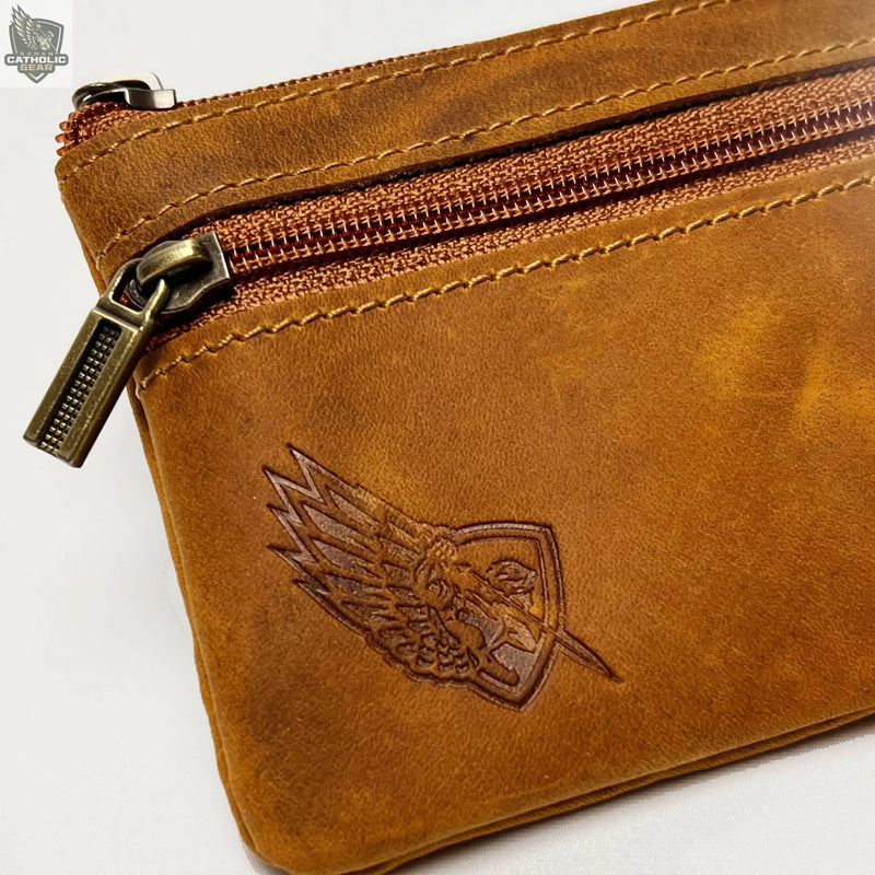 Rugged Leather Rosary Pouch