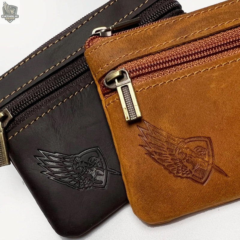 Rugged Leather Rosary Pouch