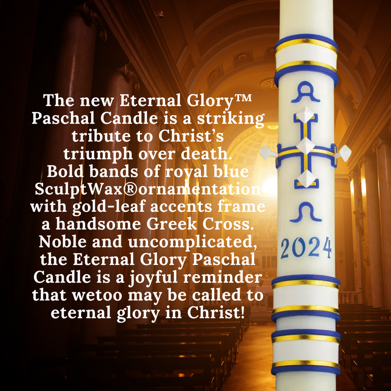 The SCULPT WAX ® Collection Vela Pascual Easter Glory® - Vela Catedral - 51% Cera de Abejas - 18 Tamaños