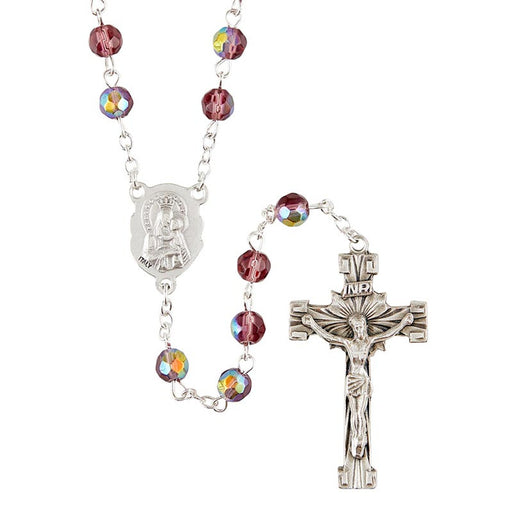 Sacred Heart Prague Amethyst Rosary