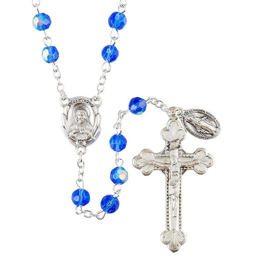Sacred Heart Prague Cielo Rosary With Miraculous Medal Dangle