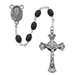 Sacred Heart Rosary with 6x8mm Black Wood Beads