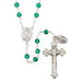 Sacred Heart Vienna Emerald Rosary With Miraculous Medal Dangle