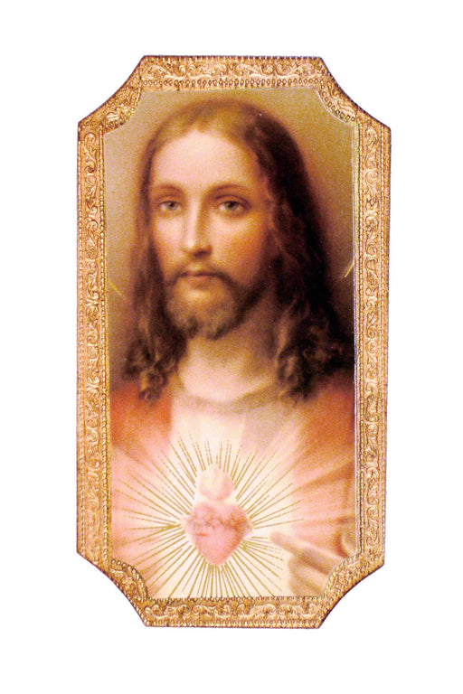 Sacred Heart of Jesus Florentine Plaque – 4.75x9" Sacred Heart of Jesus Wall Art, Made in Italy