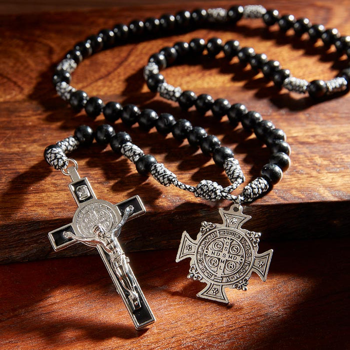 Saint Benedict Black Rosary