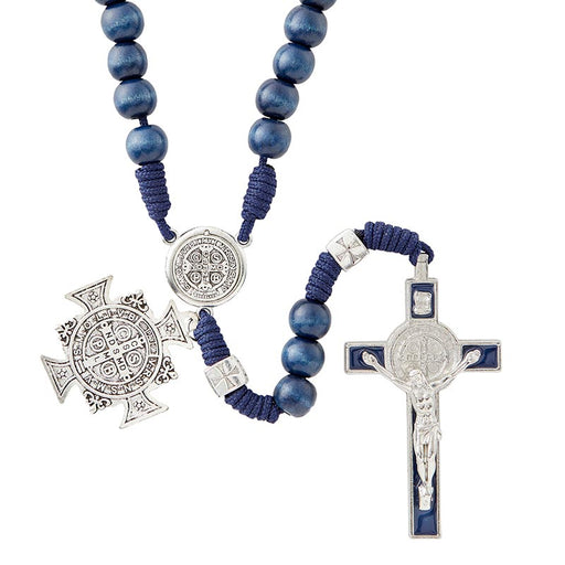 Saint Benedict Blue Paracord Rosary