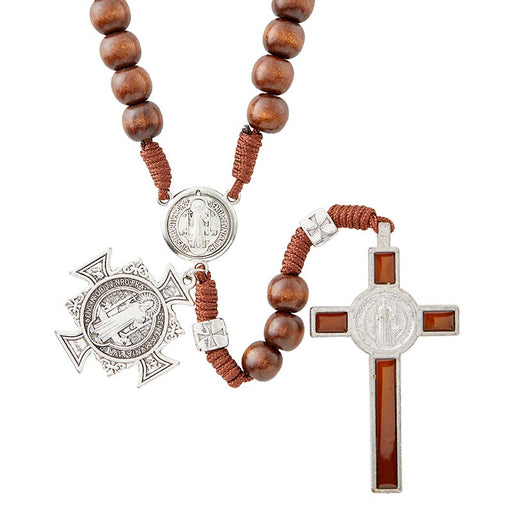 Saint Benedict Brown Paracord Rosary
