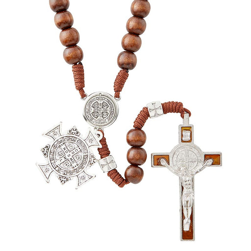 Saint Benedict Brown Paracord Rosary