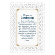 Saint Benedict Lace Holy Card