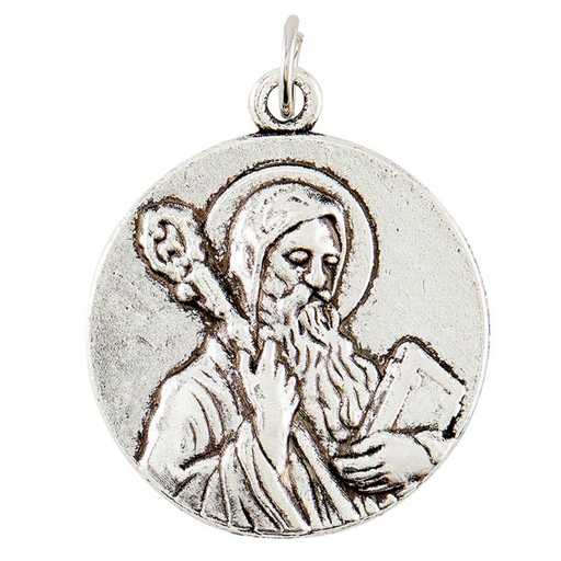 Saint Benedict Silver Medal - Round - 12 Pieces Per Package