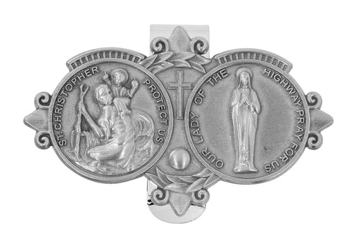 Saint Christopher and Our Lady of the Highway Visor Clip