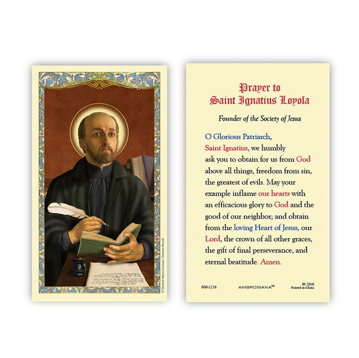 Laminated Holy Card St. Ignatius of Loyola - 25 Pcs. Per Package