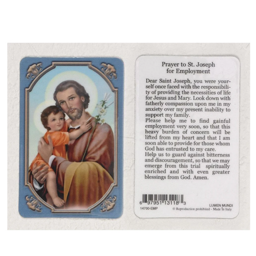 Saint Joseph Prayer Card for Employment - 1 Piece