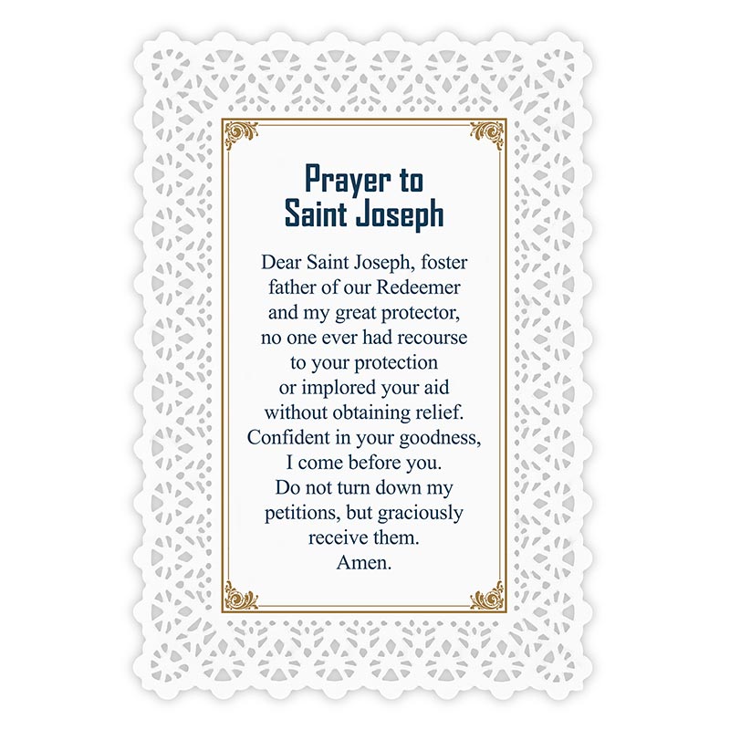 Saint Joseph Prayer Lace Holy Card
