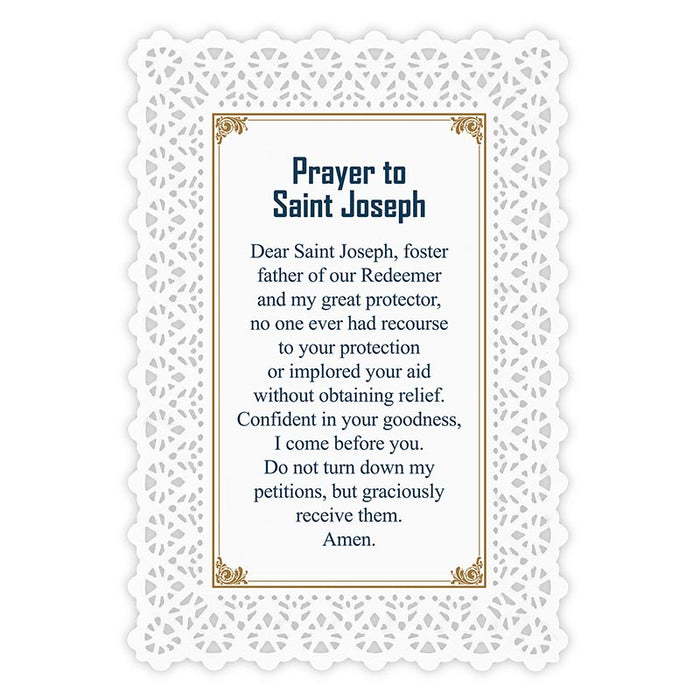 Saint Joseph Prayer Lace Holy Card