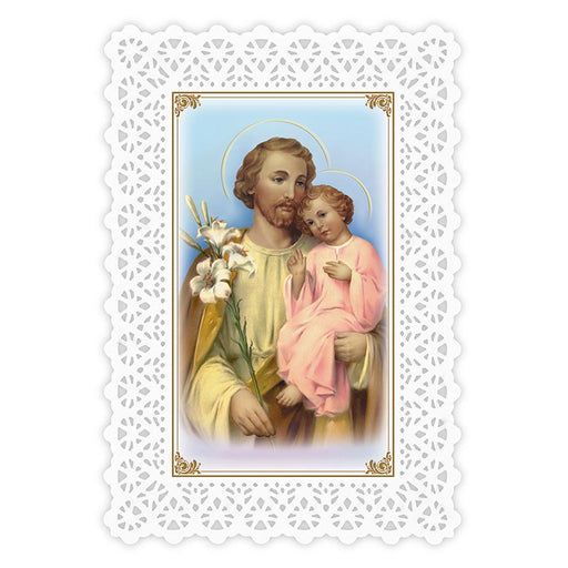 Saint Joseph Prayer Lace Holy Card