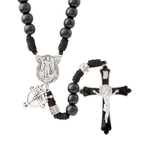 Saint Michael Black Paracord Rosary