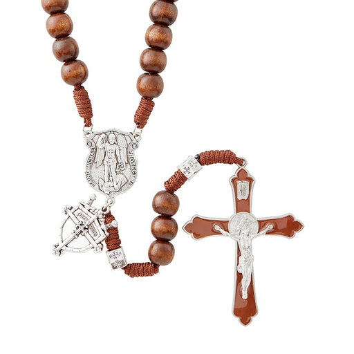 Saint Michael Brown Paracord Rosary