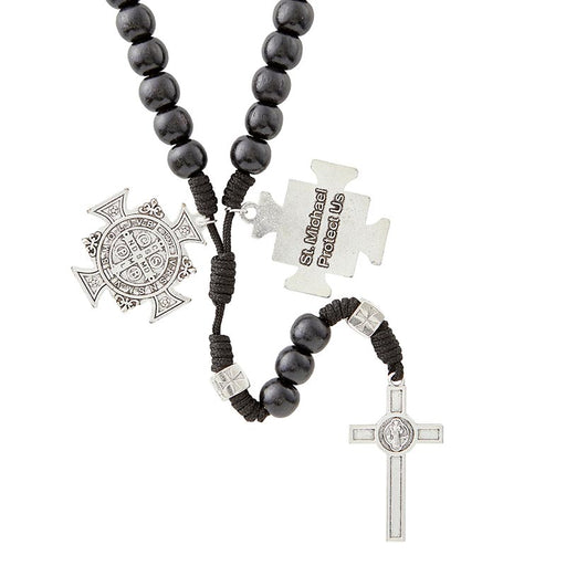 Saint Michael Spiritual Warrior Rosary - Black