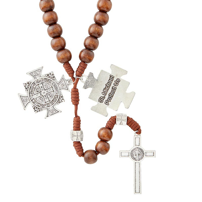 Saint Michael Spiritual Warrior Rosary - Brown