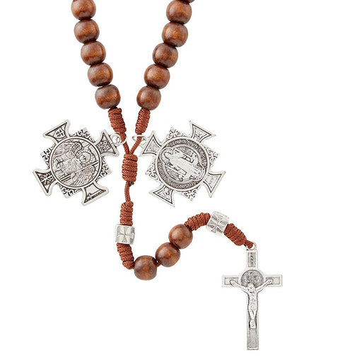 Saint Michael Spiritual Warrior Rosary - Brown