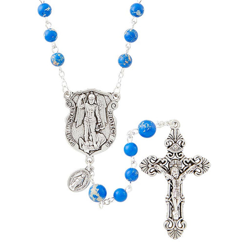 Saint Michael Spiritual Warrior Rosary - Jerusalem Stone