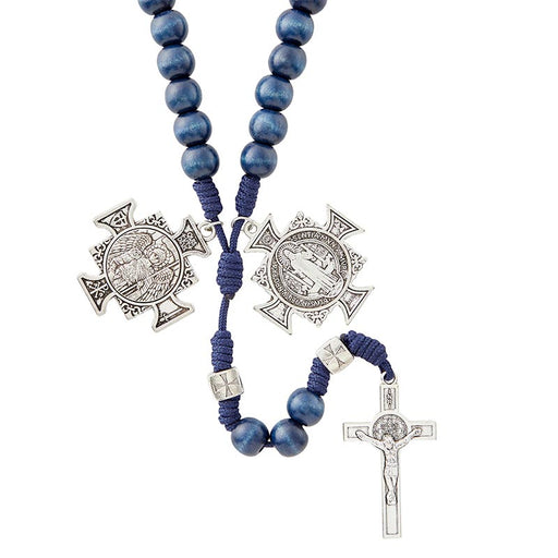 Saint Michael Spiritual Warrior Rosary - Navy