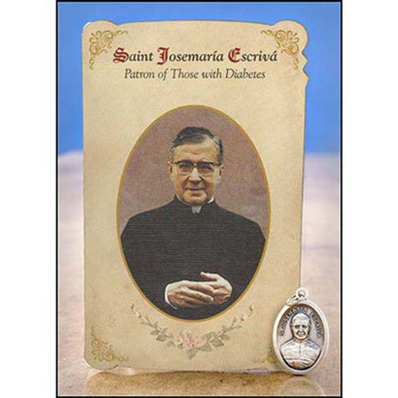 Estampilla Sagrada de San Josemaría con Juego de Medallas de Curación para Diabetes - 6 Piezas. Por paquete