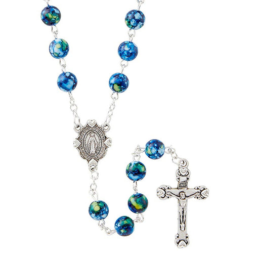 Sapphire Campania Collection Rosary With Miraculous Center