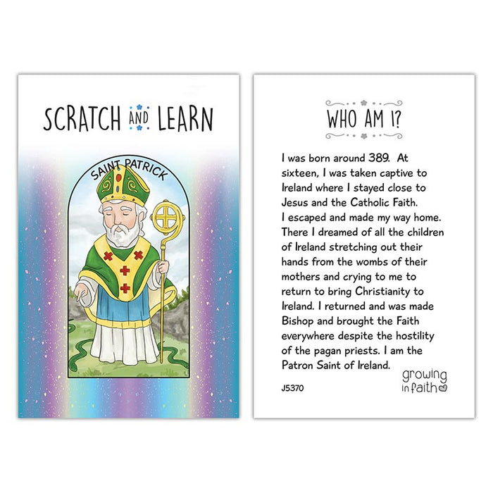 Scratch & Learn Card - Saints For Boys And Girls - 12 Packs Per Box