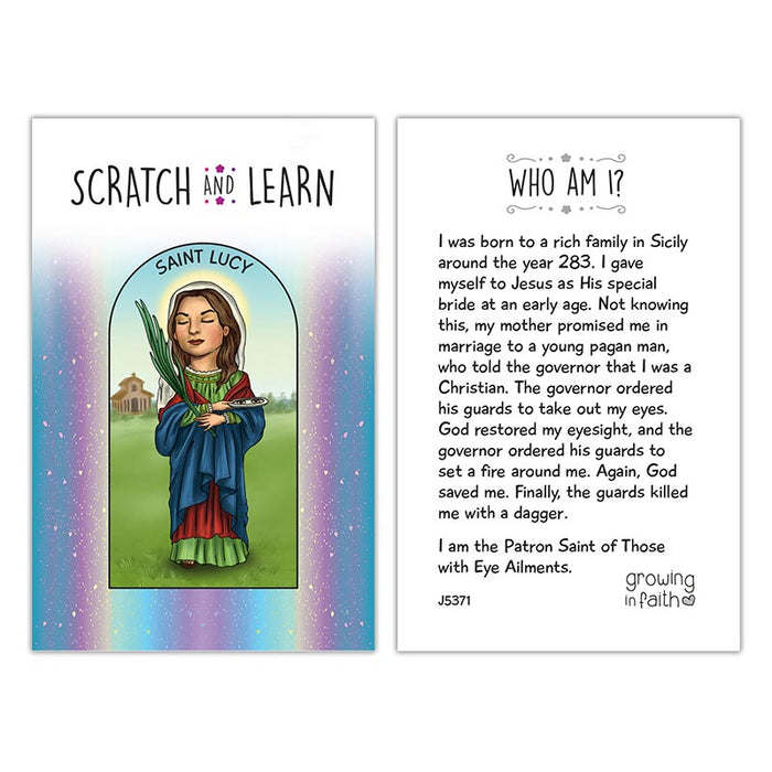 Scratch & Learn Card - Saints For Girls - 12 Packs Per Box