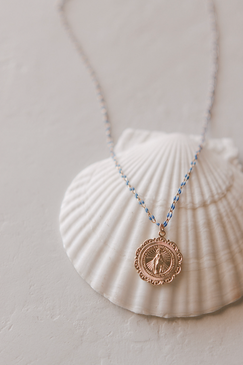 Filigree Miraculous Medal Necklace - Grotto Chain