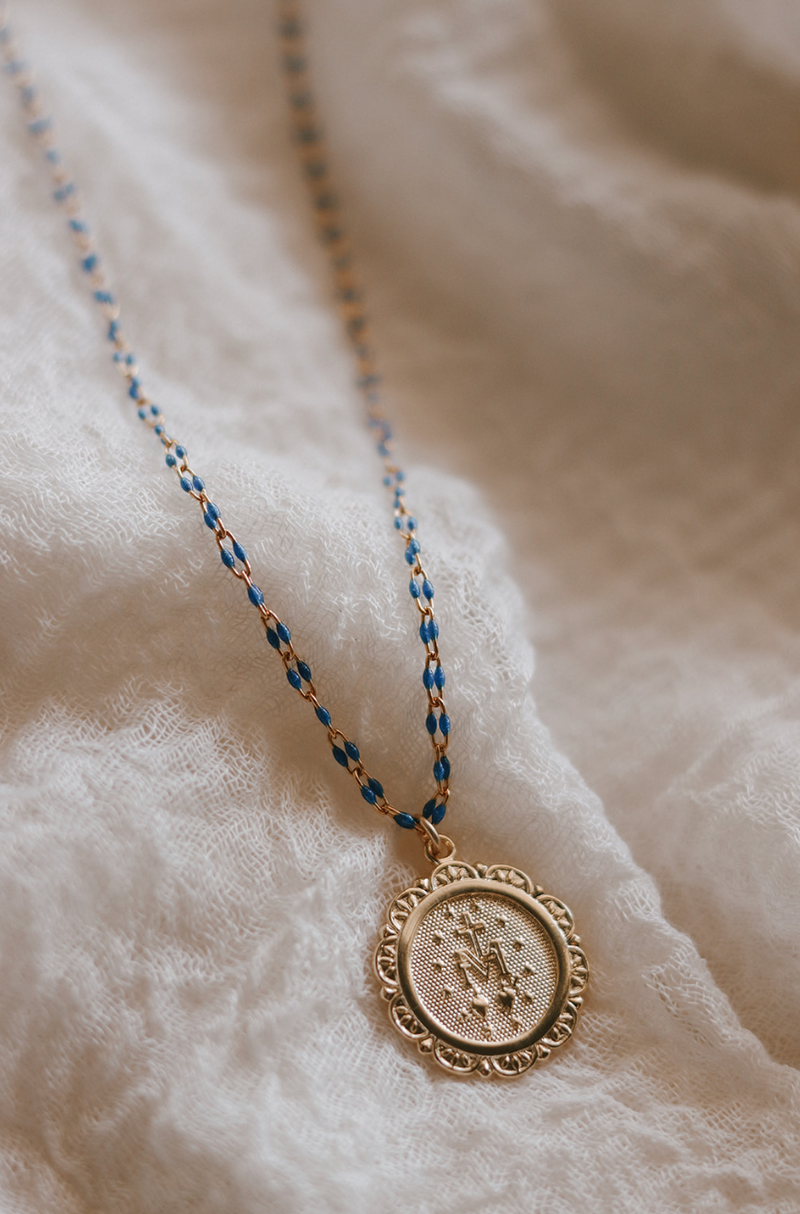 Filigree Miraculous Medal Necklace - Grotto Chain
