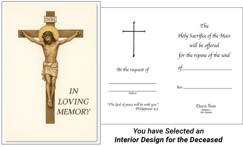 MC 40 Stock Mass Card – Christ Our Redeemer | Catholic Mass Cards for Parishes